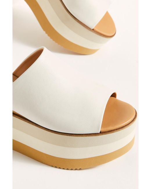 Free People White High Standards Flatform Sandals By Paloma Barcelo