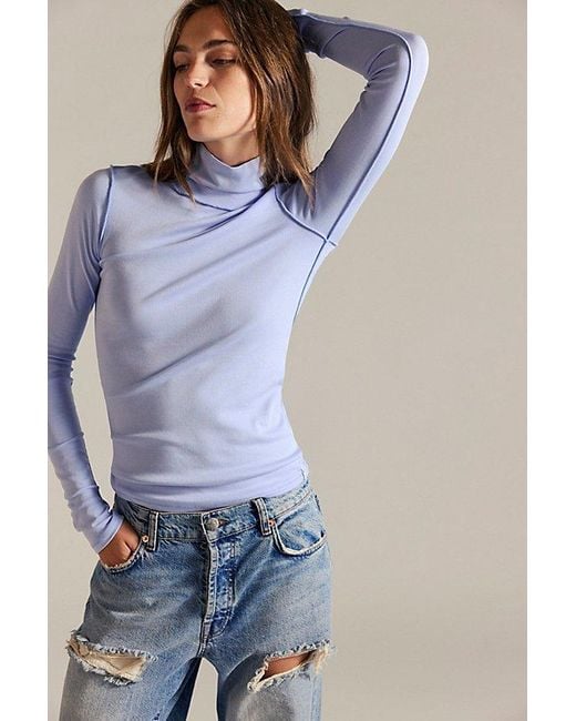 Free People Blue We The Free Good Good Turtleneck