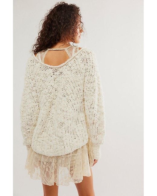 Free People White In A Swirl Pullover