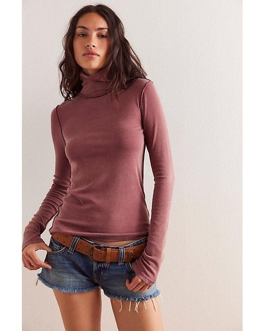 Free People Red Good Good Turtleneck Top