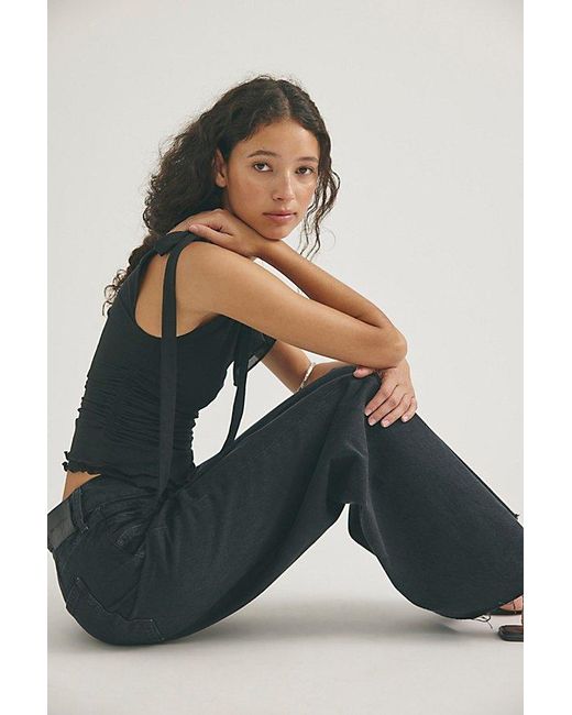 Free People Blue Alter Ego Wide-Leg Twisted Jeans