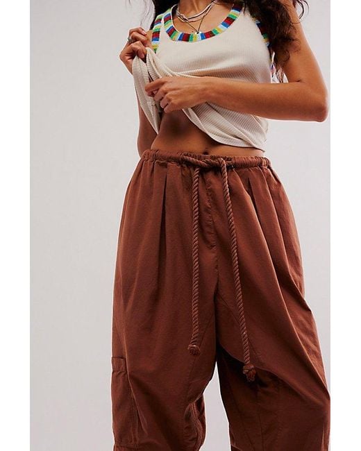 Free People Red Kahlani Harem Pull-on Trousers