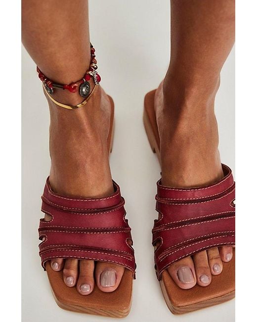 Free People Red Ivy Slide Clogs