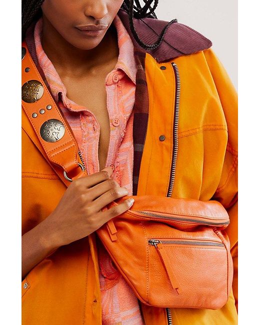 Free People Orange Wilder Embellished Sling Bag