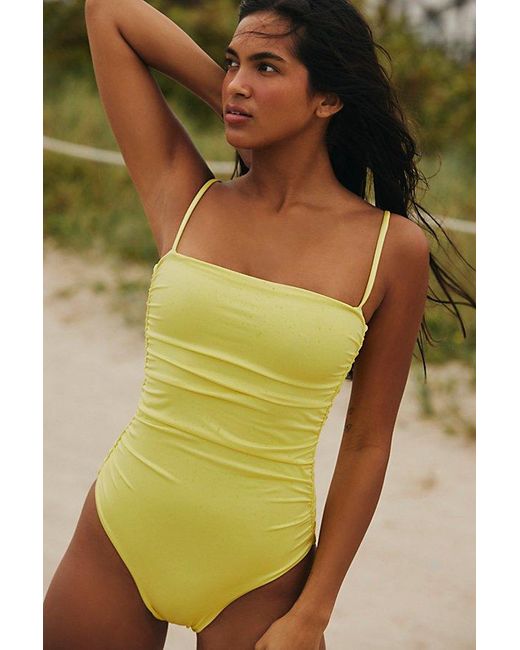 Belle The Label Green The Ruched Maillot One-piece Swimsuit