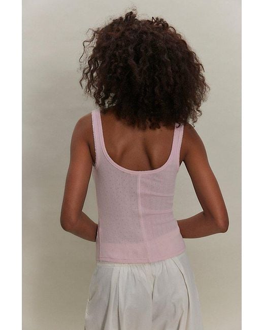 Intimately By Free People Brown End Game Pointelle Tank Top By