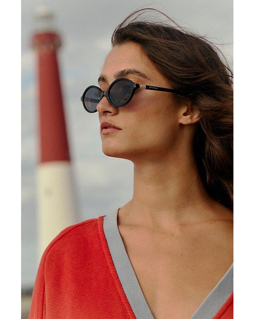 Free People Black Oh Hello Round Sunglasses