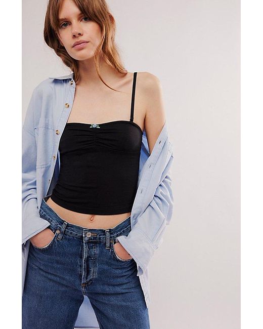 Free People Blue Fit For You Convertible Tube Top