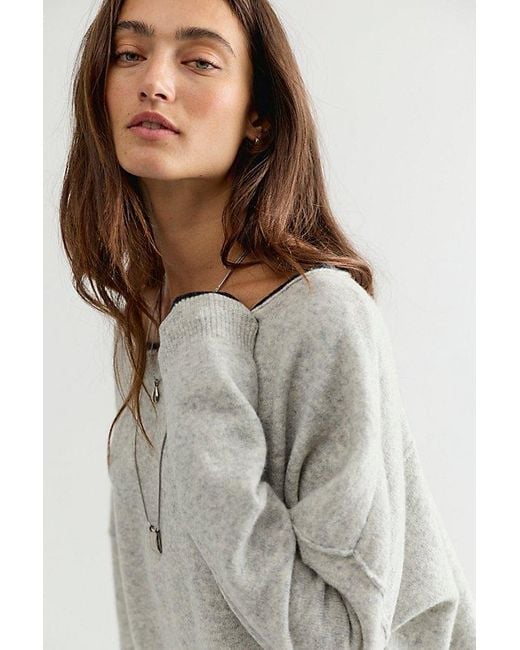 Free People Gray See Me Softspun Pullover