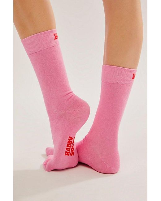 Happy Socks Pink Solid Tube Socks