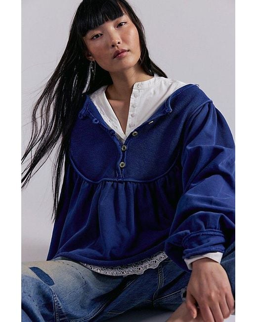 Free People Blue About A Girl Pullover
