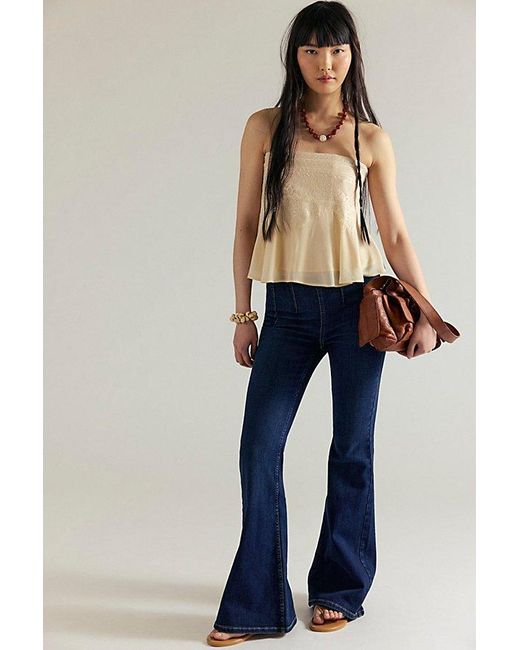 Free People Natural We The Free Keira Pull-On Flare Jeans