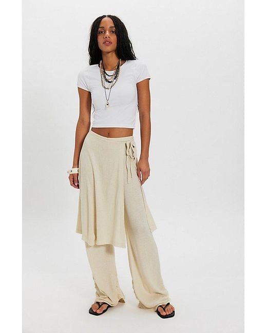 Free People Natural Gauzy Knit Skants Top By