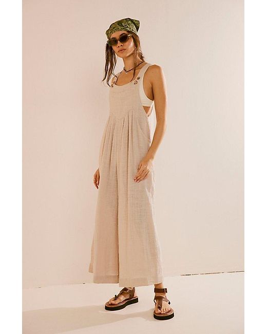 Free People Natural Sun-drenched Overalls