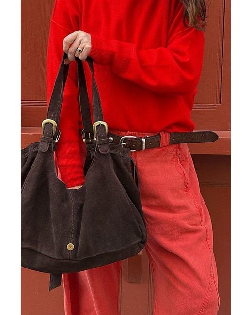 Free People Brown Serena Cinched Shoulder Bag