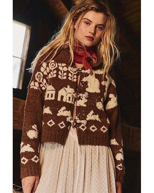 Free People Home Sweet Home Cardi in Brown | Lyst