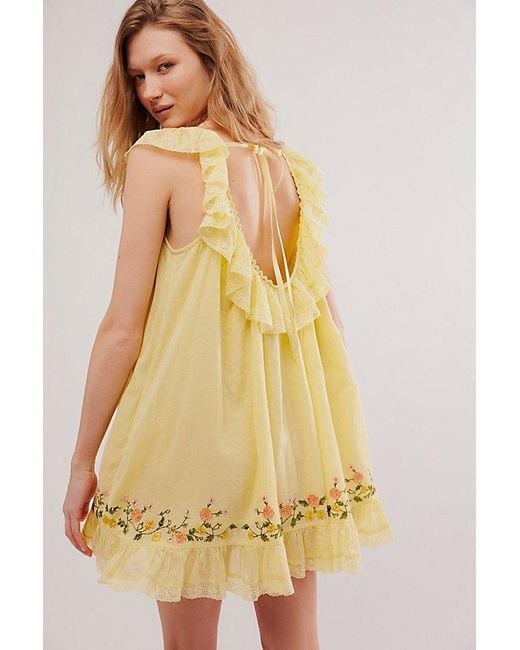 Free People Multicolor Buttercup Embroidered Mini Dress