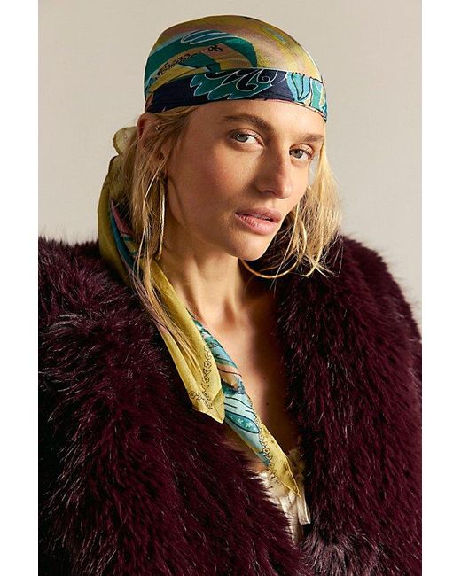Free People Green So Silk Printed Bandana