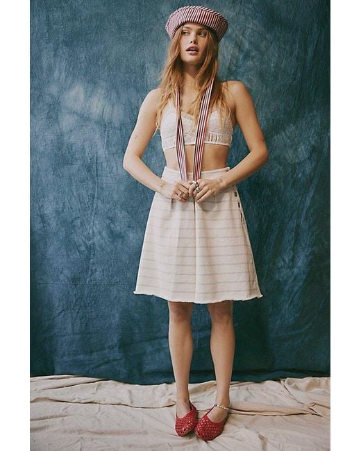 Free People Natural High Tide Stripe Long Shorts