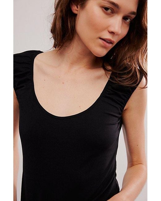 Intimately By Free People Black Wear It Out Tee