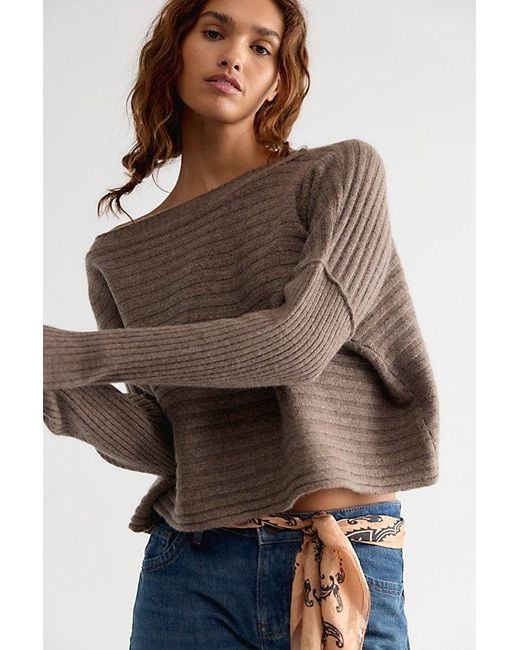 Free People Brown Spencer Cashmere Pullover