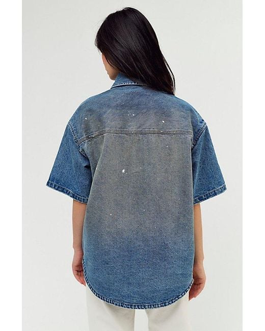 Ksubi Blue Oversized Denim Shirt