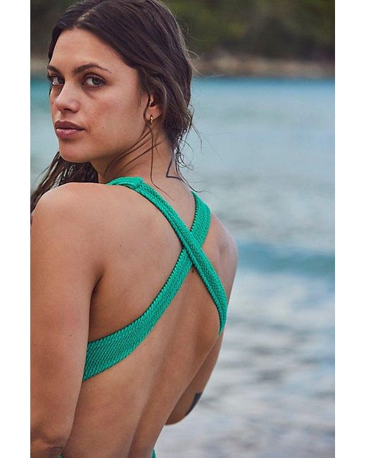 Rhythm Green Wave Break Surf One-piece At Free People In Oasis, Size: Xs