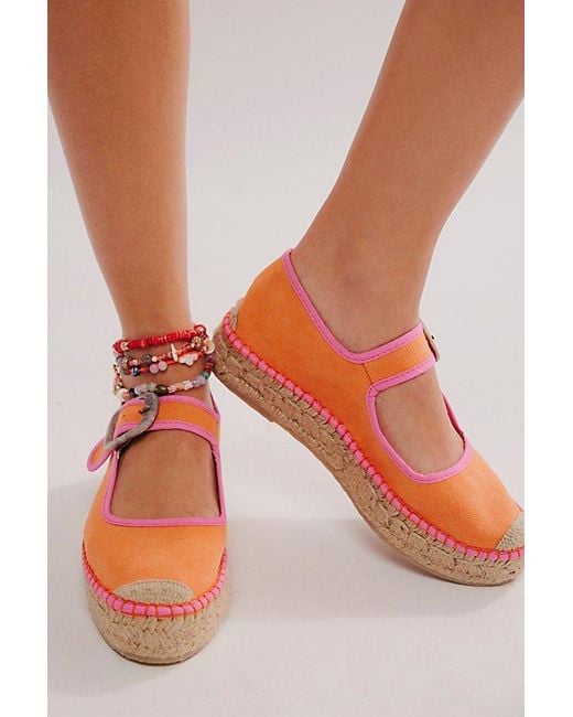 Free People Red Surfside Mary Jane Espadrilles