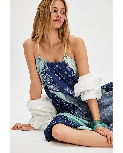 Free People Blue Happy Days Maxi Dress