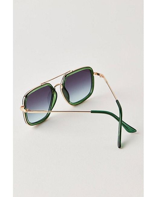 Free People Gray Luna Classic Tinted Aviator Sunglasses