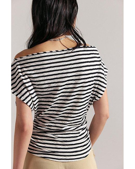 Free People Blue Ellie Off-The-Shoulder Top
