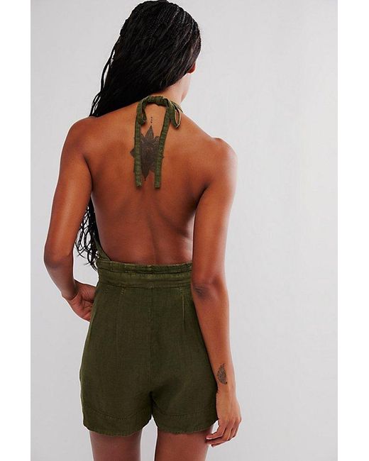 Free People Green City's Edge Playsuit