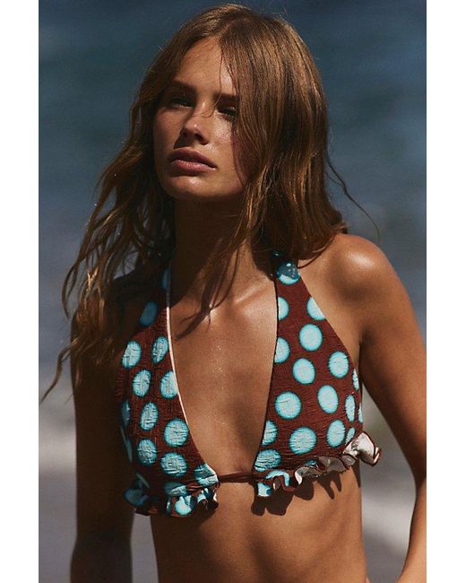 free-est Black Brandi Printed Bikini Top