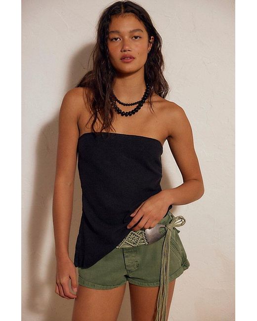free-est Black Bernadette Linen Top By