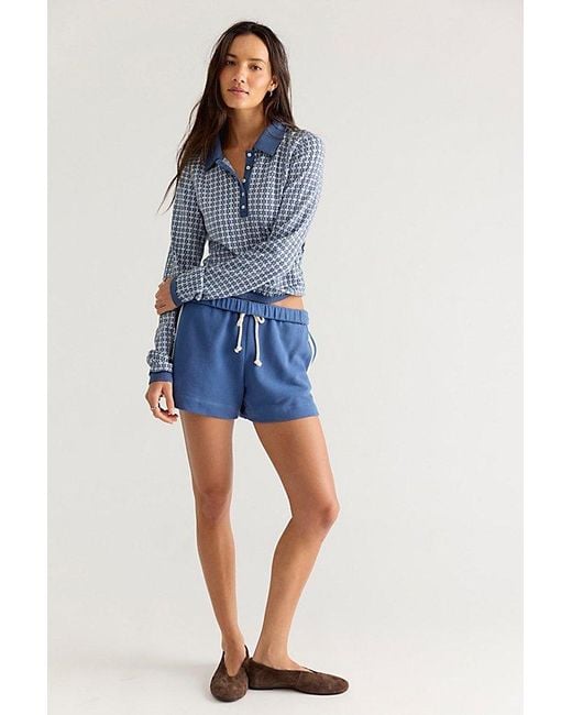 Free People Blue Ginny Long Sleeve Top