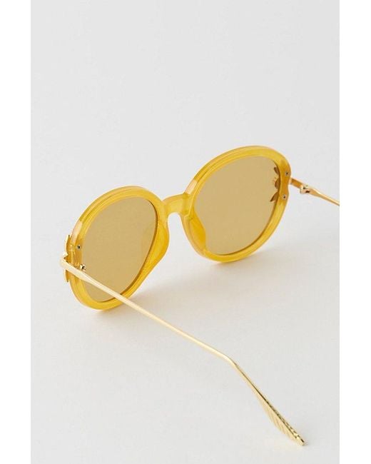 Free People Brown Ines Round Sunglasses
