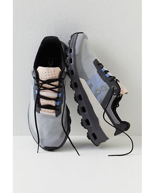 On Shoes Gray Cloudvista Sneakers At Free People In Alloy/black, Size: Us 7
