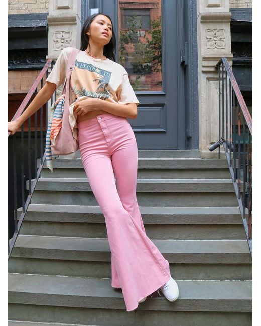 Free People Pink Just Float On Flare Jeans