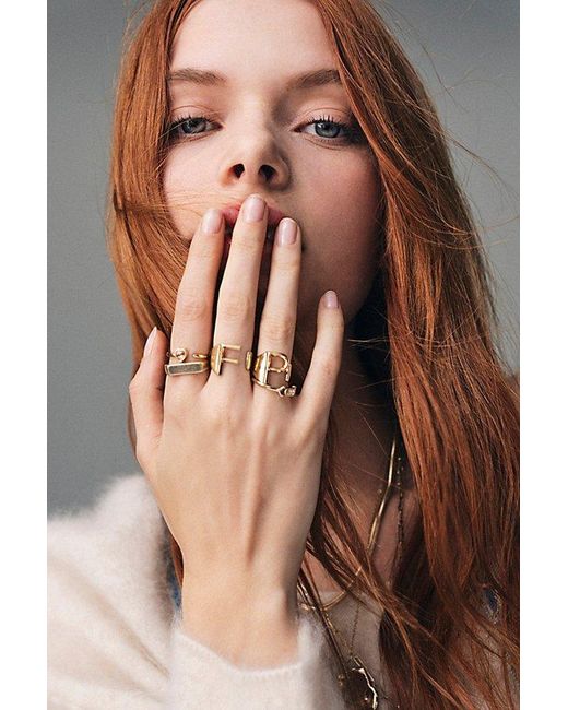 Free People Brown Name On Your Heart Ring