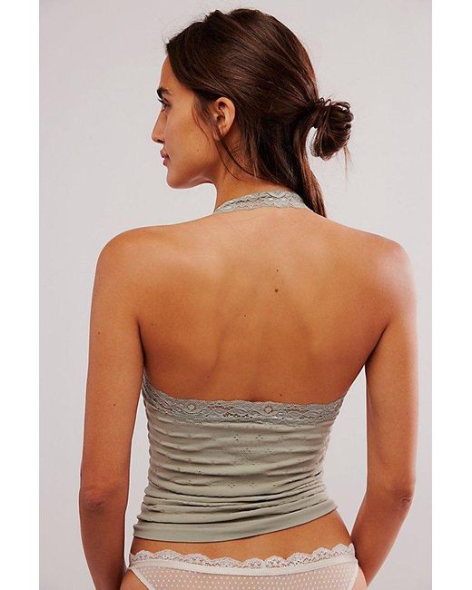 Intimately By Free People White Eyelet Seamless Halter Top