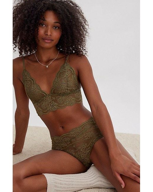 Intimately By Free People Brown Last Dance Lace Longline Bralette By