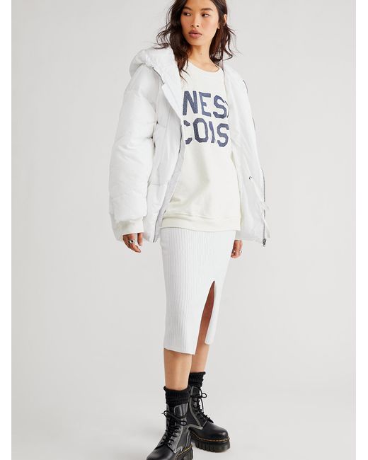 Free People White Care Fp Trapeze Haley Puffer Jacket