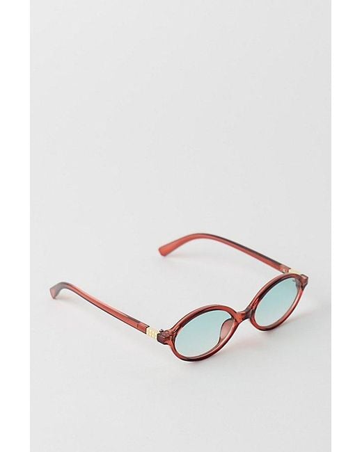 Free People Brown Oh Hello Rounded Oval Sunglasses