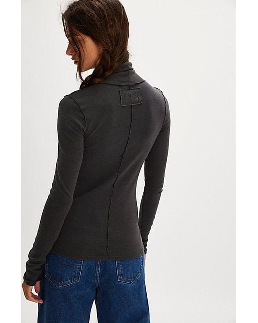 Free People Black Good Good Turtleneck Top