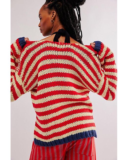 Free People Red Portland Pullover