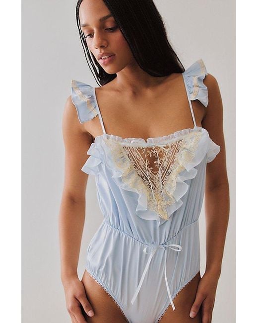 For Love & Lemons Blue Cleo Bodysuit