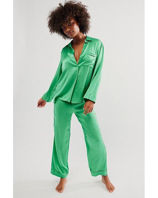Papinelle Green Washable Pure Silk Pyjamas