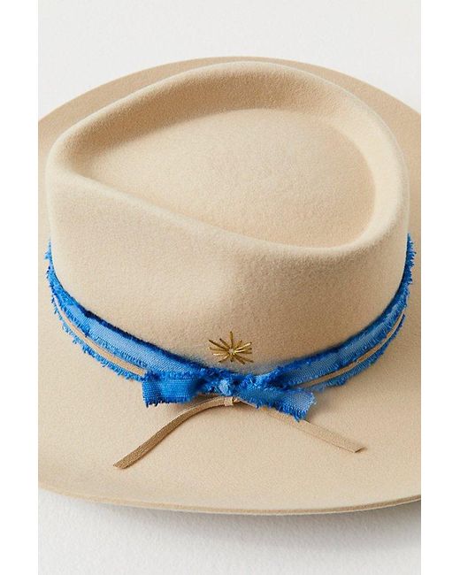 Free People Blue Baldwin Embellished Rancher Hat