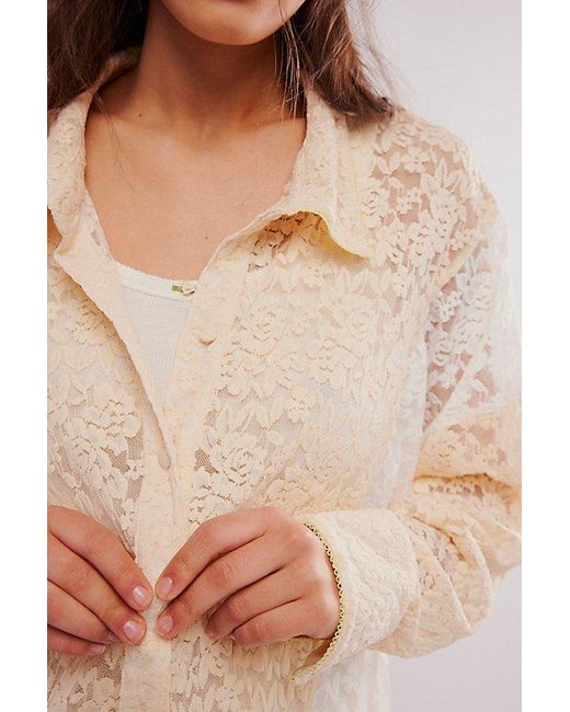 Intimately By Free People Natural All Day Lace House Shirt