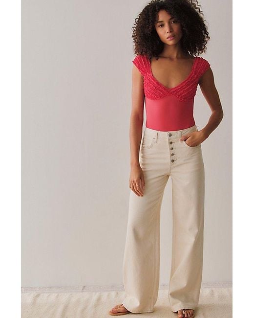 Intimately By Free People Red Party Favor Bodysuit By